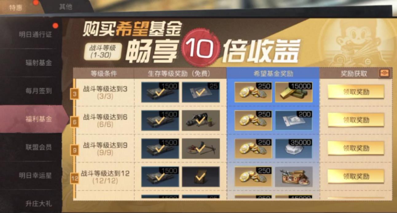 明日之后怎么卖基金