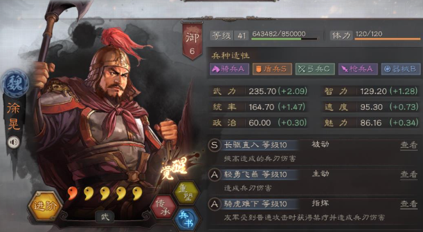 三国志战略版徐晃什么位置